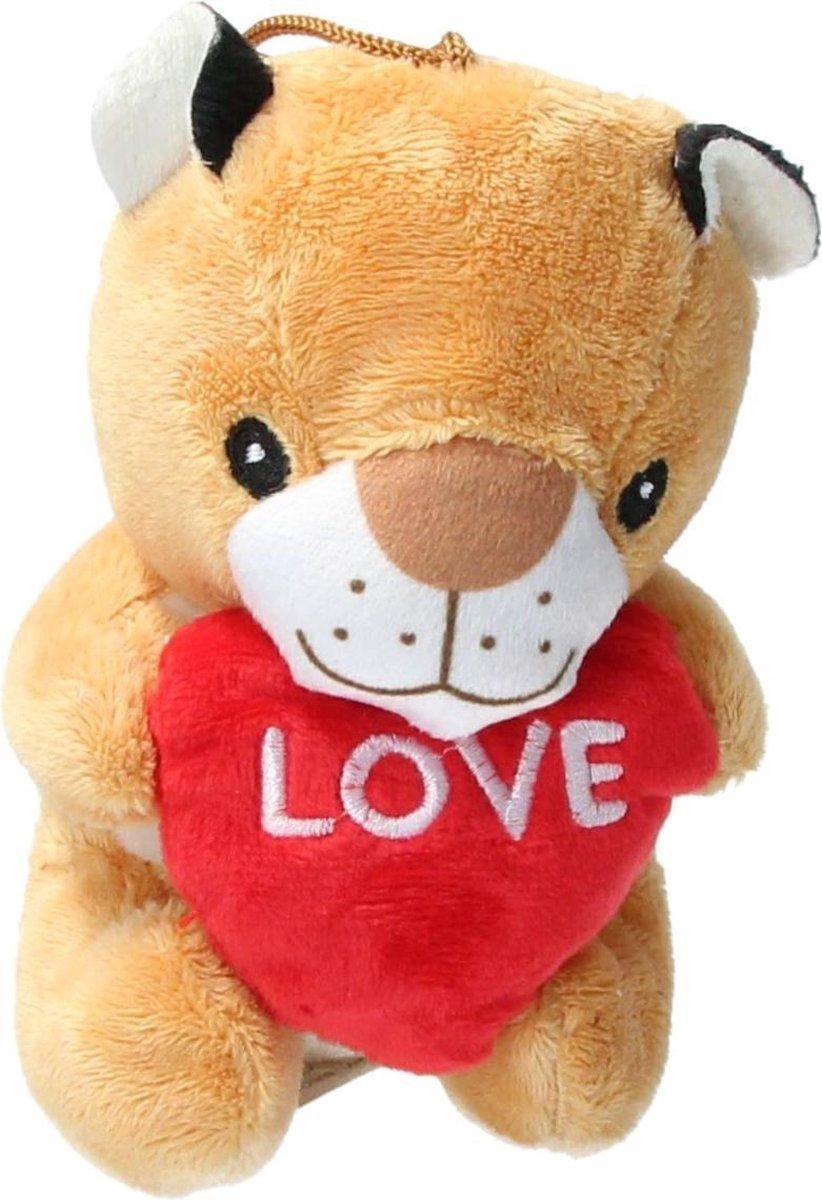 Beertje Pluche Knuffel met Hart Love 15 cm | Love Plush Toy | Liefde knuffel | Valentijn Pluche Knuffel || 14 Februari Pluche Knuffel| Knuffel Liefde en Geluk